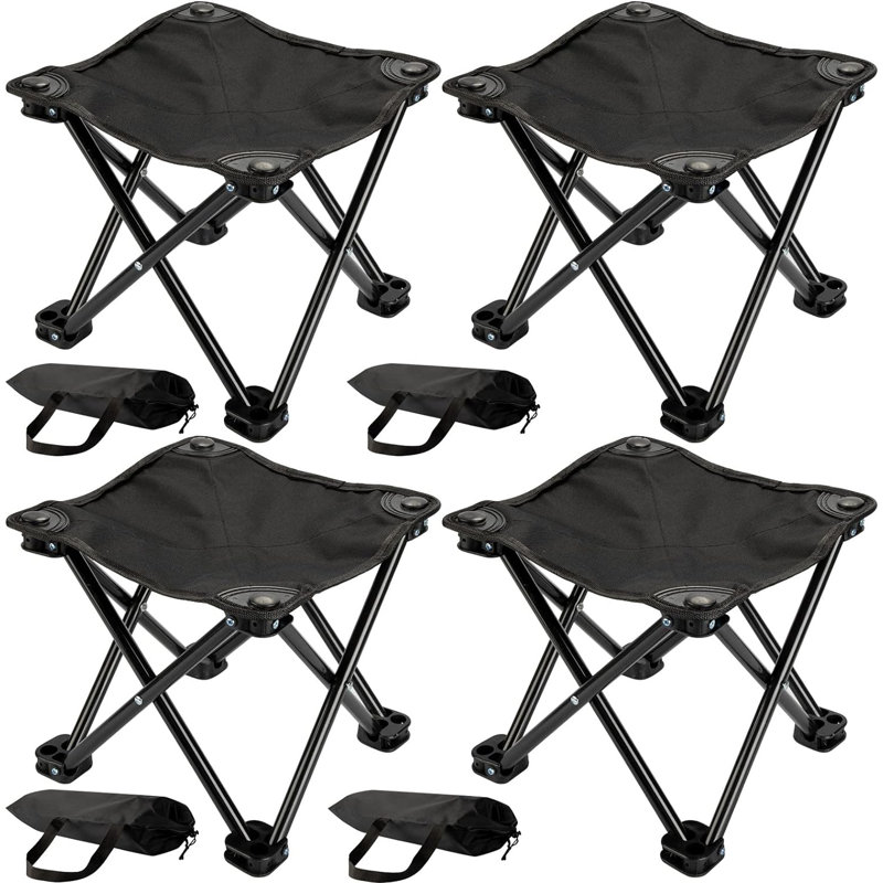 Osbonre Folding Camping Stool, Black, Black
