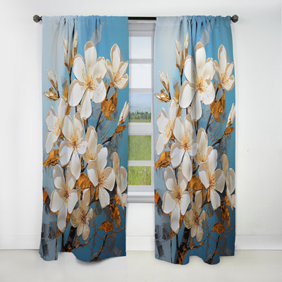 Kerrimore - Rideau Plumeria - Rideau floral occultant en velours - 1 panneau