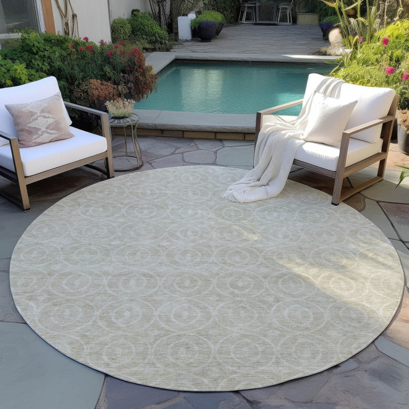 Tapis intérieur / extérieur beige Zafrine , 8 pi x 8 pi