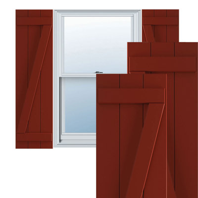 True Fit PVC Joined Board-n-Batten Shutters w/Z-Bar