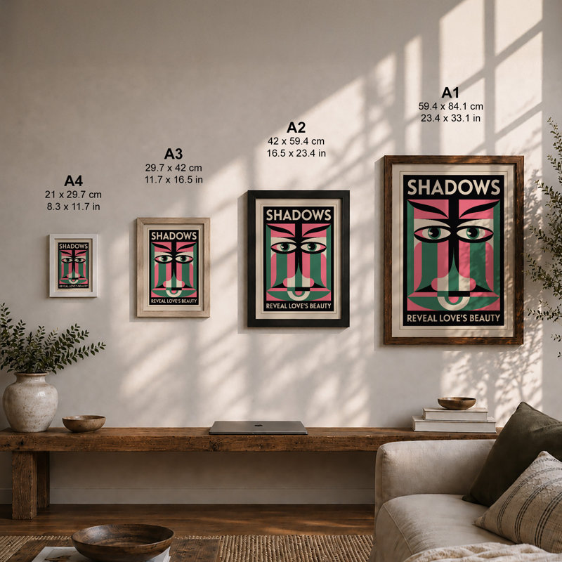 Shadows Reveal Beauty Art Deco - Print, Walnut, A3 - 42.0 x 29.7 cm