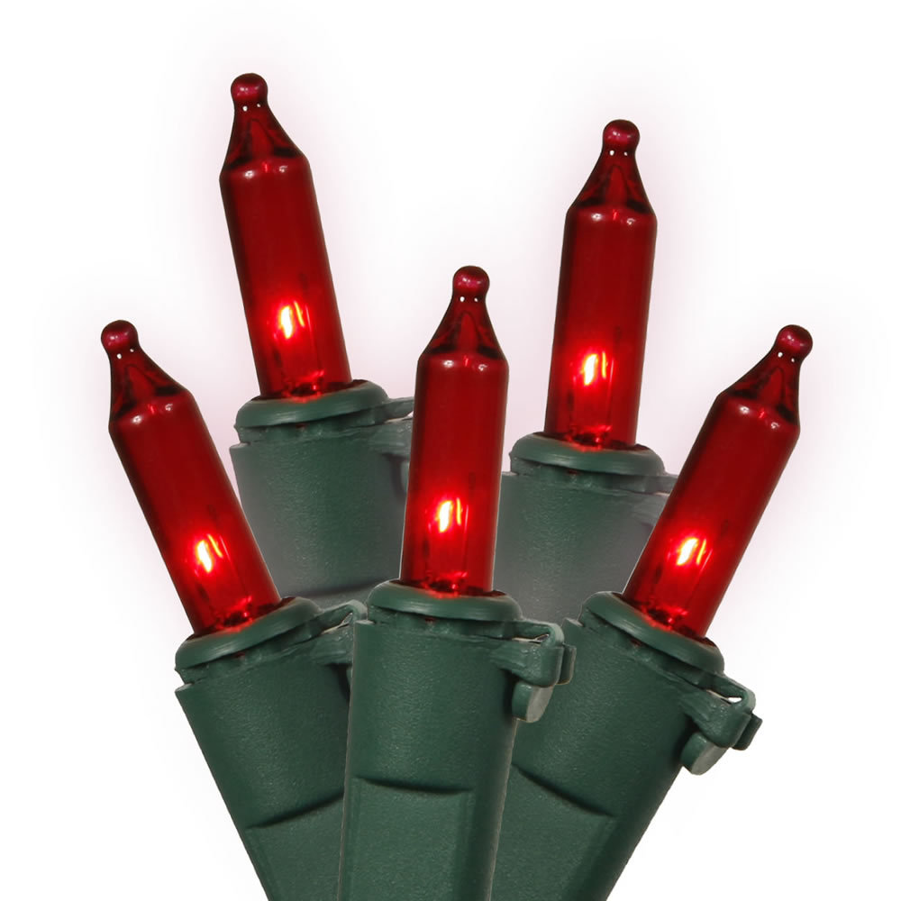 Mini Christmas String Lights, Red/Green, 9' L