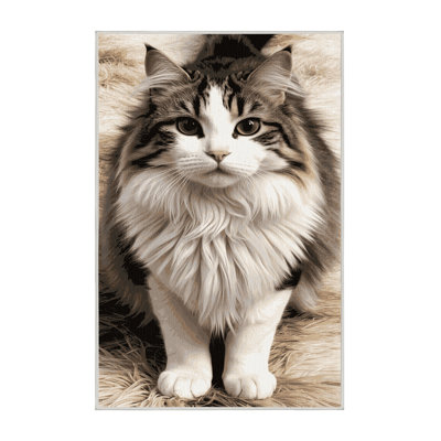 Washable Domestic Longhair Cats Area Rug