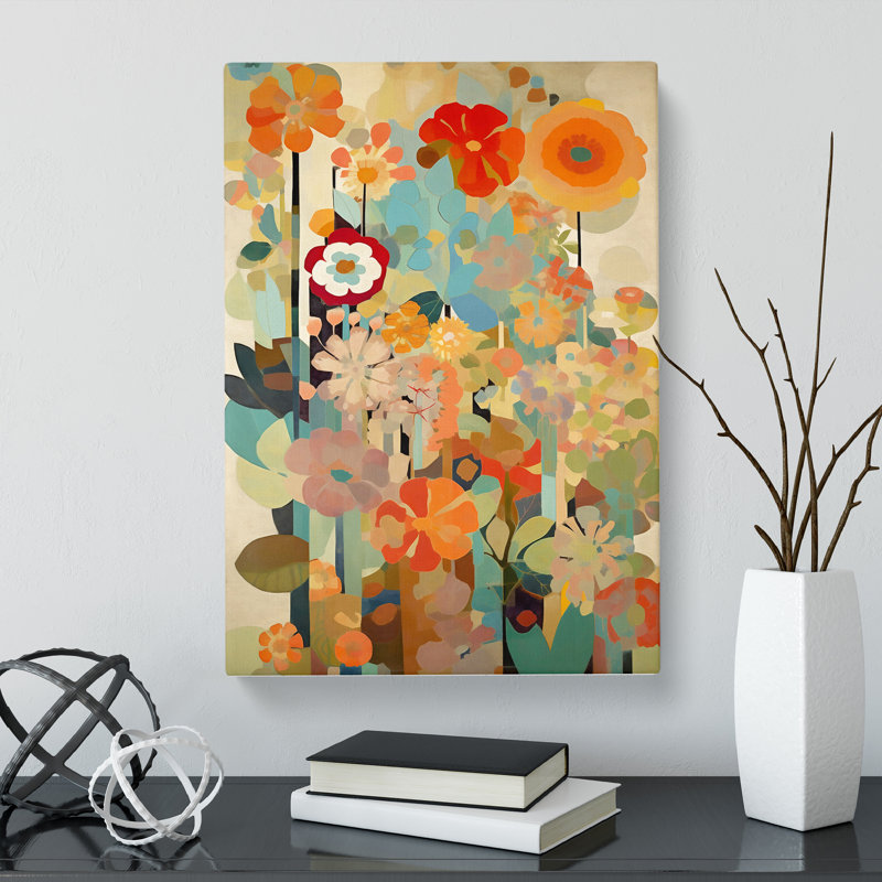 Creal Retro Flowers Vol.3 - Wrapped Canvas, 76cm H x 50cm W x 3cm D