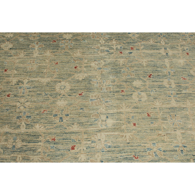 Tapis Oushak bleu 9x13