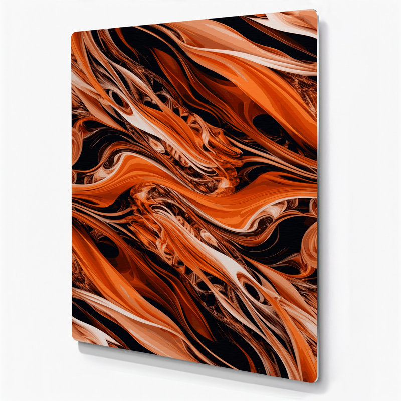 Abstraction numérique 56, art mural en métal brun, H 14 po x l 11 po