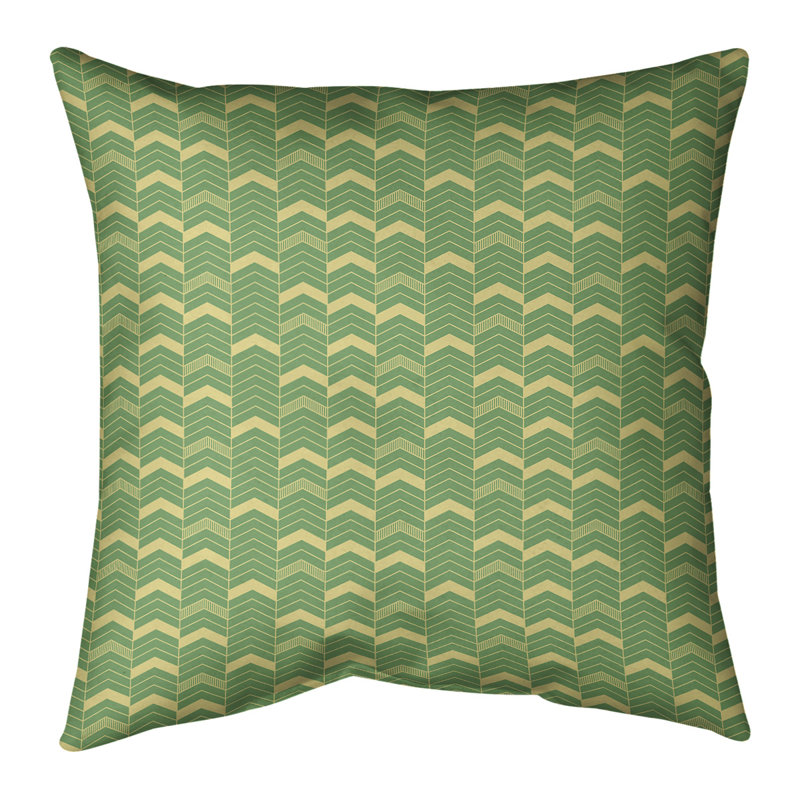 Coussin Rhonda, Duvet synthétique, 18 po x 18 po, Double vert / jaune