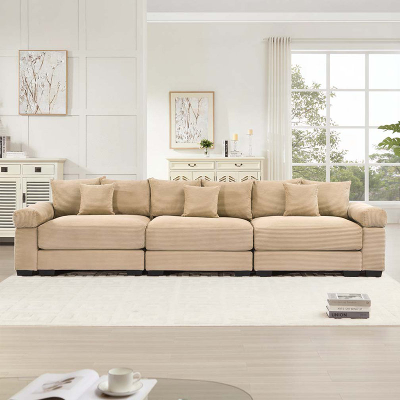 Canapé modulaire surdimensionné Cloud, H 34,2 po x l 129,9 po x P 33,8 po, 3, Chameau