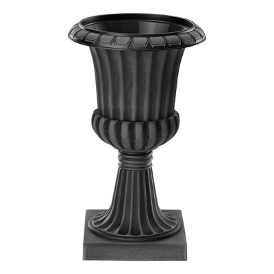 Plastic Urn Planters 13.78"x22.83", Gray Classic Flower Pots, Ideal for Weddings, Parties, Events, Home, Stage, Garden, Balcony, Patio Decor, Front Porch Planters, Indoor & Outdoor Use