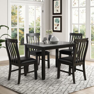 Winston Porter Husson 5 - Piece Solid Wood Top Dining Set & Reviews ...