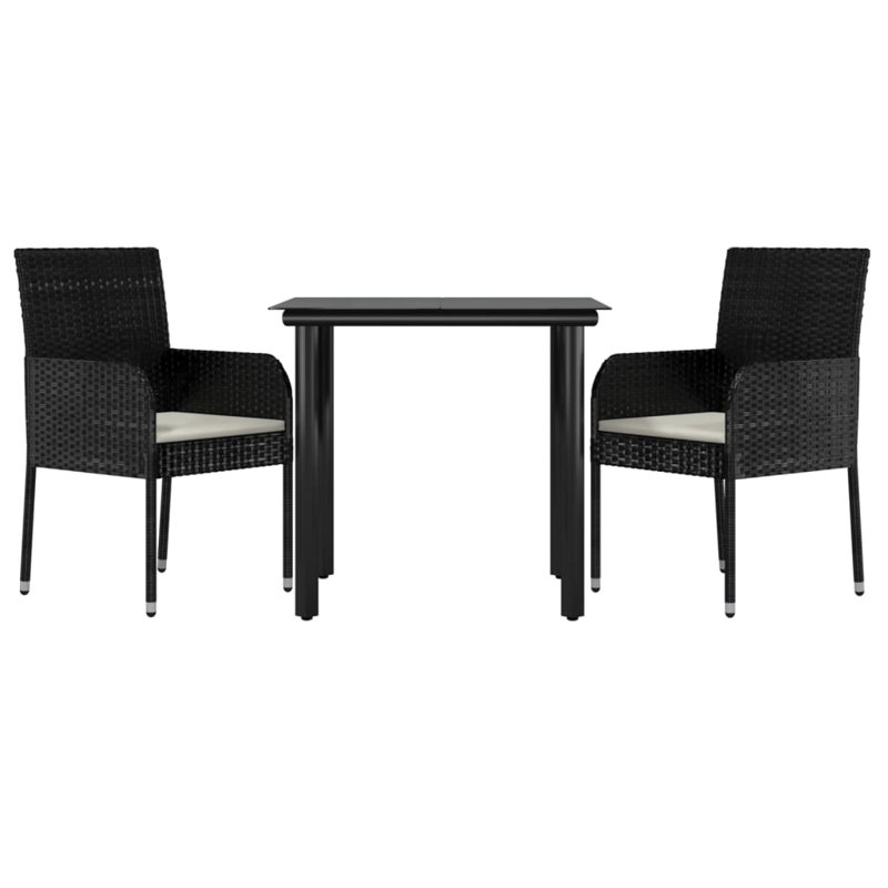Ensemble repas d'extérieur 31,5 po Drapeau Square, Noir, 2