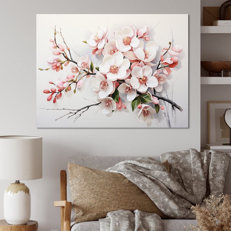 «Pink Orchids Minimalisme Dream I» sur toile, H 24 po x l 32 po x P 1 po, Toile tendue