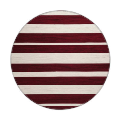 HorizontalStripes Red Indoor and Outdoor Area Rug