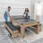 American Legend 7' Hampton 3-in-1 Combination Table Includes Billiards, Table Tennis, and Dining Table with Dual Storage Bench Seating-93633285-135909005