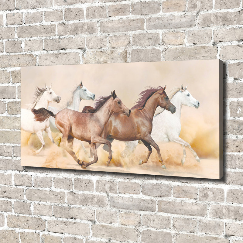 Horses In A Gallop - Wrapped Canvas Print