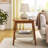 23" Mid-Century Side Table With Woven Shelf, Boho Side Table With Storage