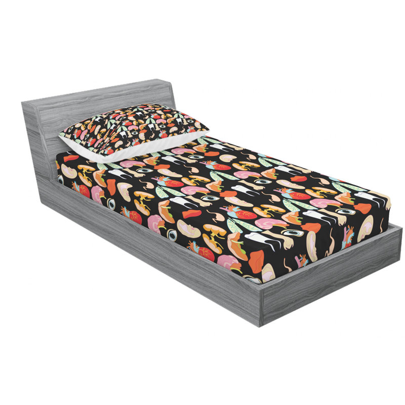 Microfiber Patterned Fitted Sheet, Twin XL Fitted Sheet with 1 Pillowcase