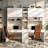 86.6'' H Bookcase with Desk, Open Shelves, 4 Storage Cabinets and 6 Drawers