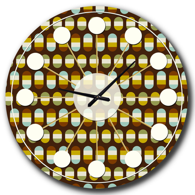 Rétro à pois - horloge murale moderne Mid-Century, Petit