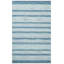 Tapis blanc et bleu en laine fabriqué à la main à rayures modernes-565467609