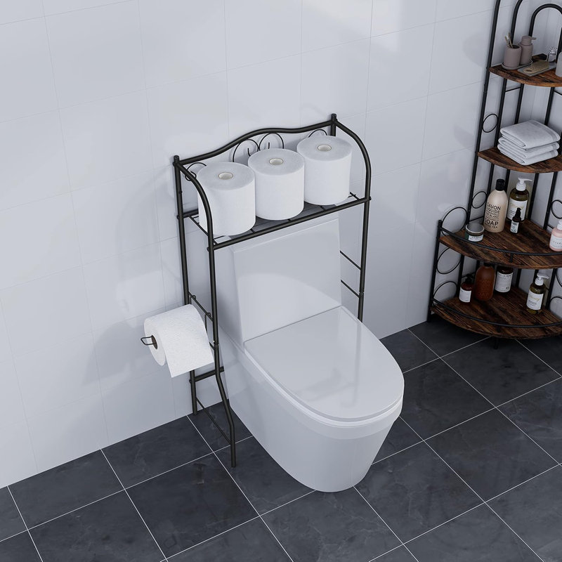 Rangement au-dessus de la toilette avec organisateur de tablette