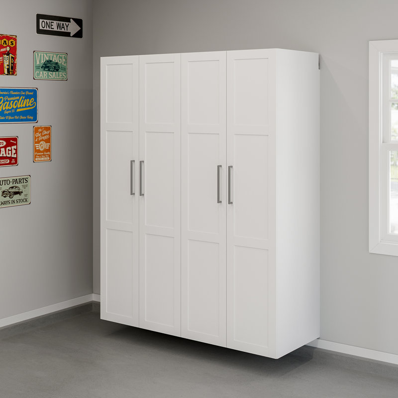 Garage Core 2 armoires profondes et portes en blanc, H 83,07 po x l 67,72 po x P 24,17 po