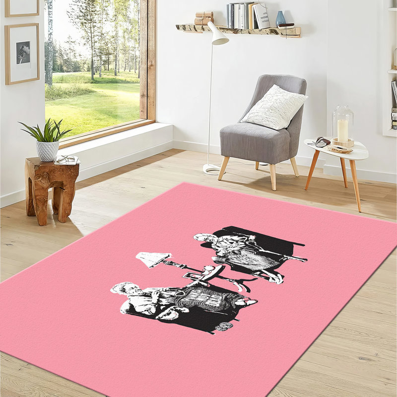 Floral Pattern Non Woven Soft Printed Rug with Intricate Multi Colored Design for Indoor Use in Living Room Bedroom and Office Spaces