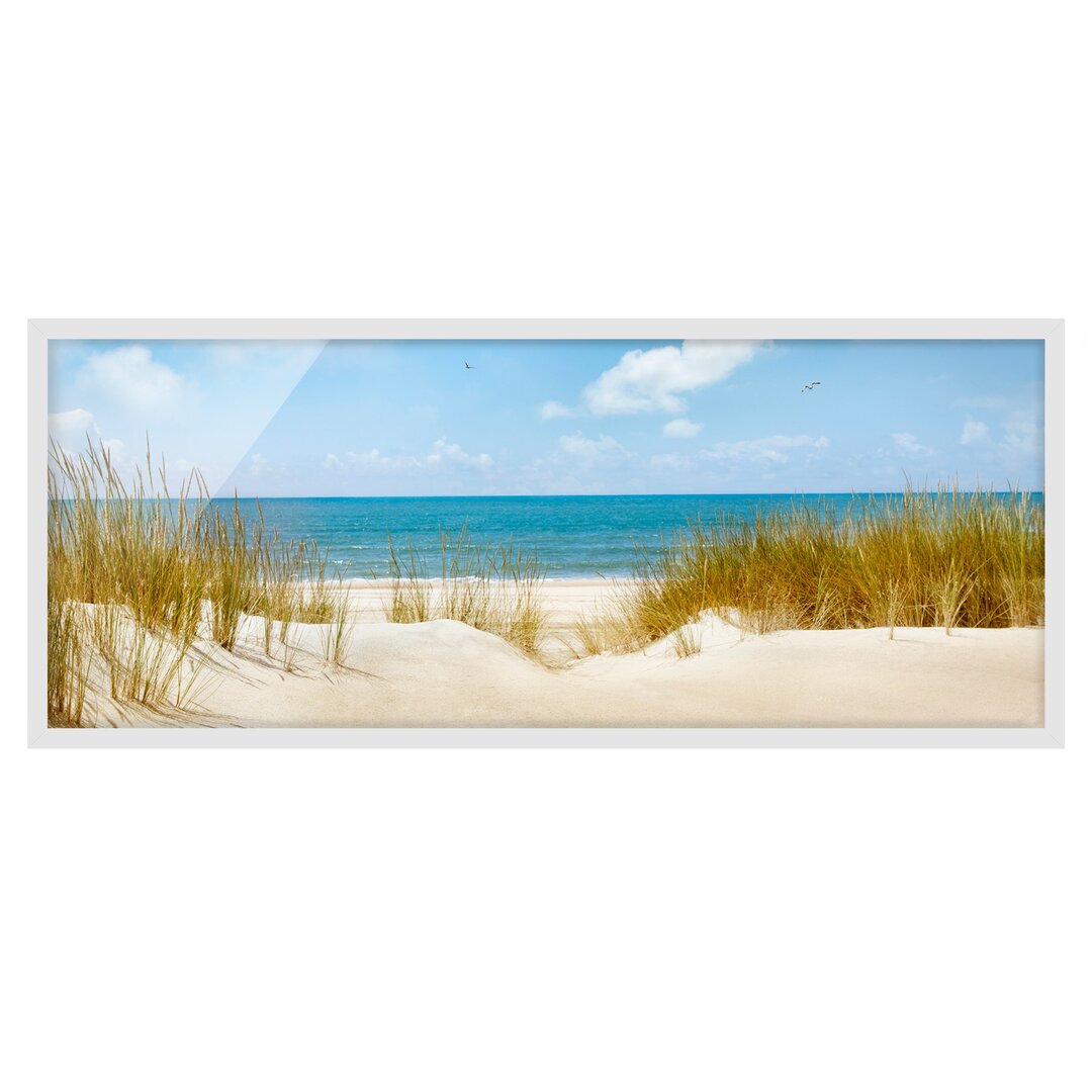 Bild mit Rahmen - Strand an der Nordsee - Panorama-Landschaft - A