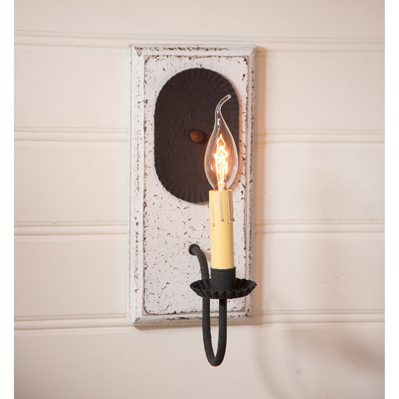 Lampe murale bougie 1 lumières Wilkens, Blanc vintage