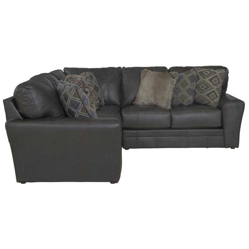 Canapé modulaire en cuir italien Andrienne, Cuir synthétique gris