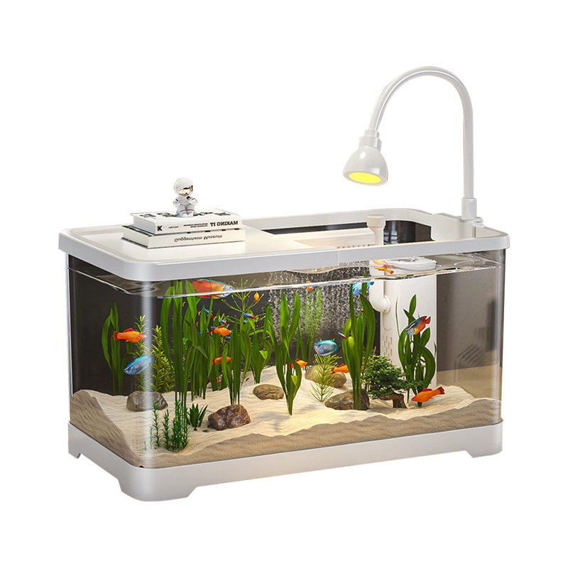 Plastique + styrène
 Aquarium de bureau, 3 gallons (H 8,35 po x l 15,28 po x P 8,46 po)