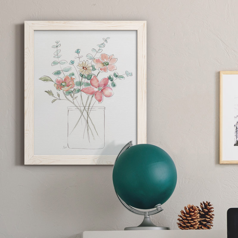 «Whimsical Wildflowers I», reproduction sur toile encadrée, H 24 po x l 18 po x P 1,5 po, Cadre blanc