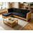 9-Piece Waterproof Fade-Resistant Patio Furniture Cushions Set for 4-Seat Sectional, Black-129586473
