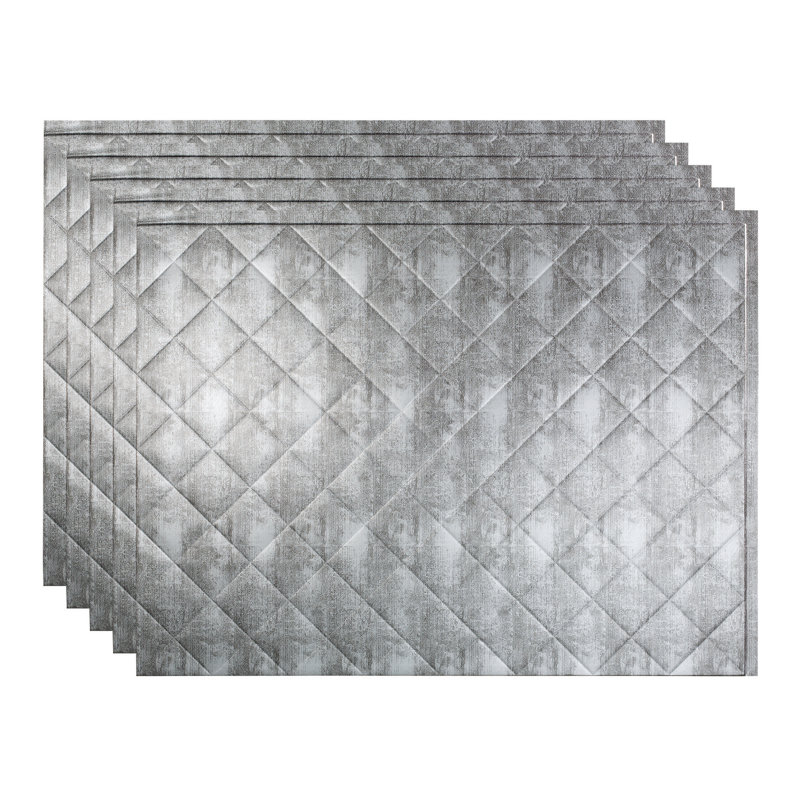 Dosseret décoratif en vinyle matelassé FASÄDE, Argent Crosshatch