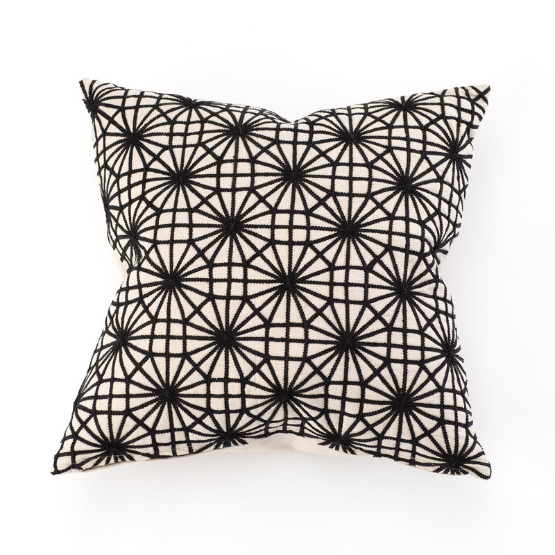 Coussin Radial - noir / blanc, Noir