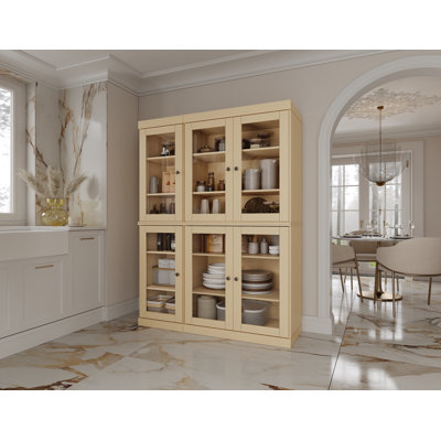 Palace Imports 100% Solid Wood Pantry China Cabinet, Clear Glass Doors, Adjustable Shelves, 48.5" Wide, 71.5" Tall by Hokku Designs