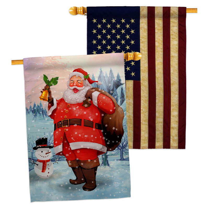Drapeau de maison Joyful Santa Christmas