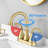 2-Handle Bathroom Sink Faucet With Pop-Up Drain Brushed Golden