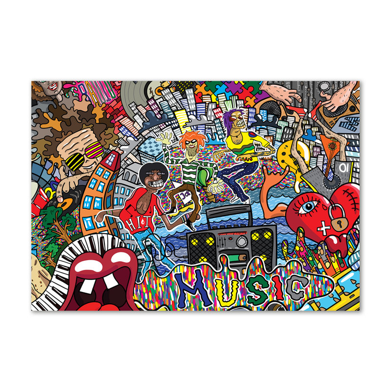 Music Collage - Wrapped Canvas Print