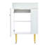 Meuble-lavabo blanc 21,6 po, lavabo en céramique, compartiment de rangement droit, meuble-lavabo à porte avec lavabo et armoire latérale-1711345699