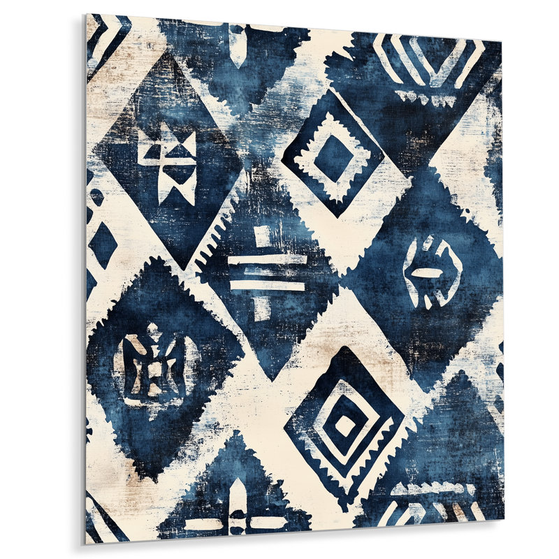 Motif tribal Indigo, 34" W x 44" H