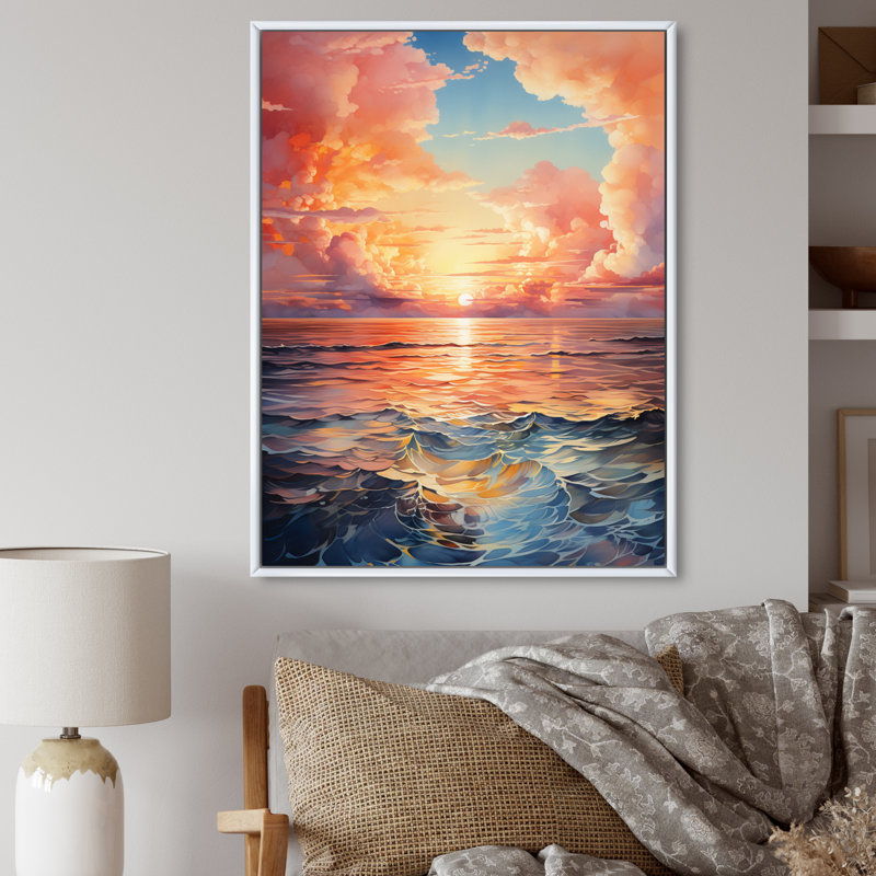 «Clouds Coastal Horizons II», reproduction sur toile, H 44 po x l 34 po x P 1,5 po, Cadre flottant blanc