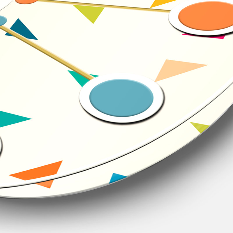 Horloge murale abstraite à motif triangulaire rétro I - Mid-Century, Grand