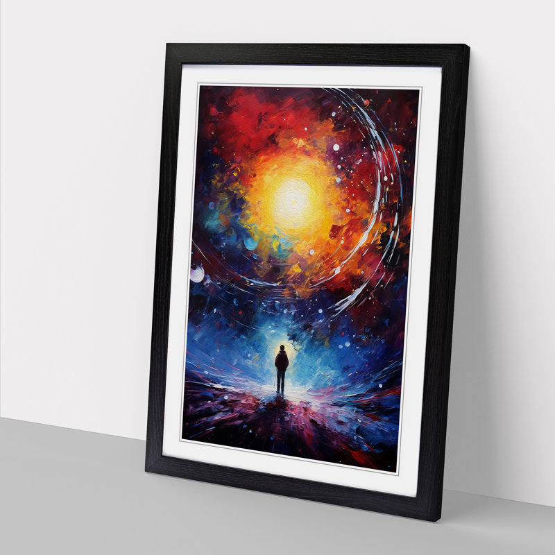 Single Picture Frame Print on Wood, 46cm H x 34cm W, Black Framed