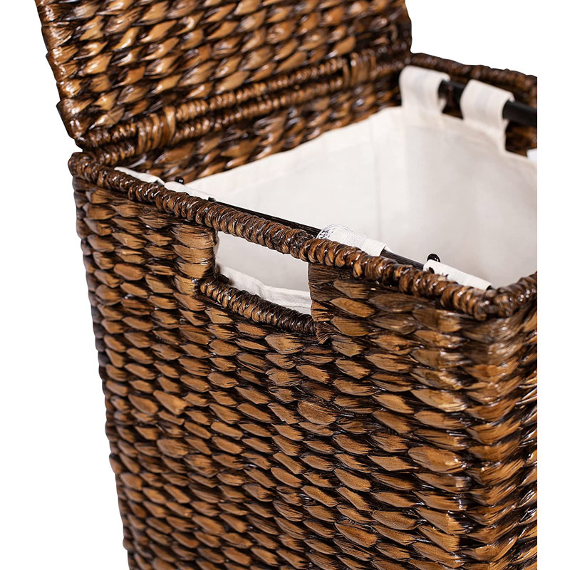 BirdRock Home Seagrass Laundry Hamper, Medium (15" H x 28" W x 16" D)