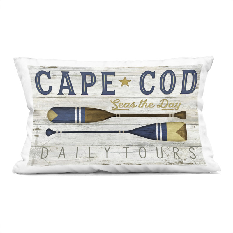 Cape Cod Rustic Oars Decorative Printed Throw Pillow, design by Jennifer Pugh