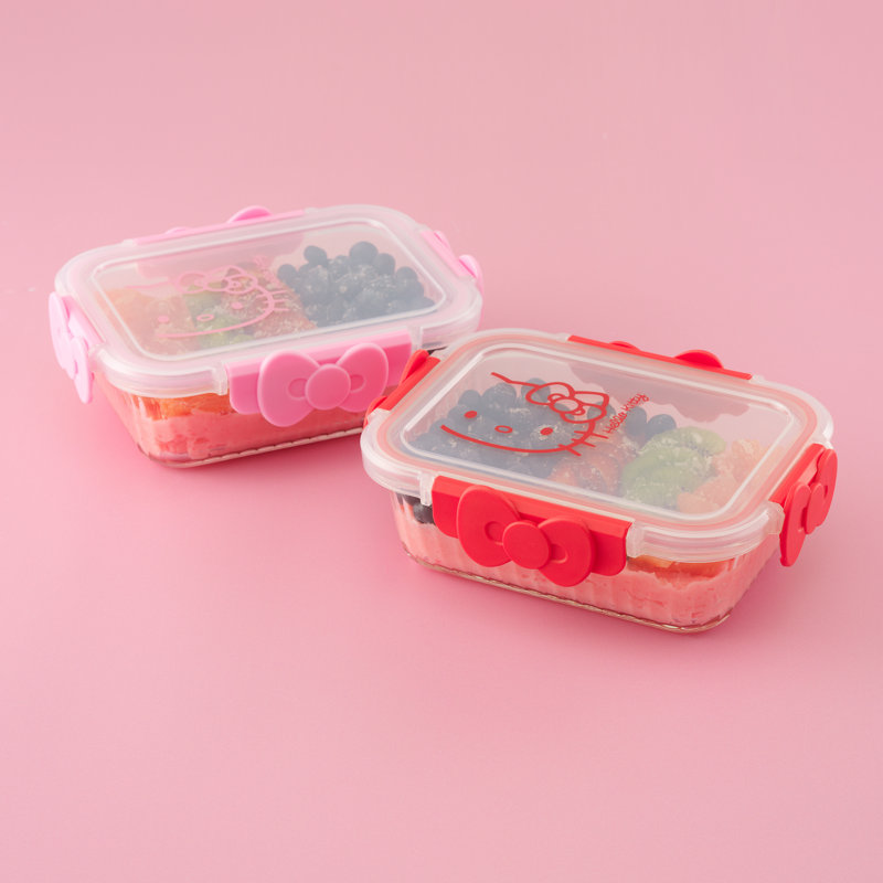 Contenant alimentaire cannelé Hello Kitty - 34 oz - ensemble de 2
