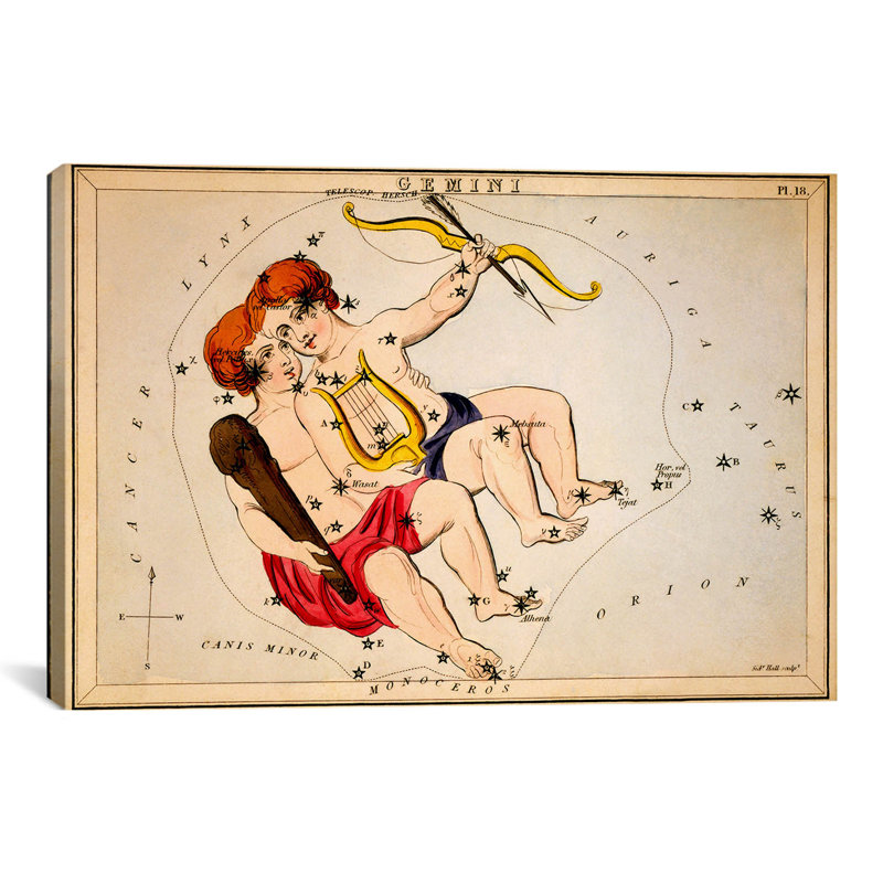 « gemini » par impression sur toile Sidney Hall, H 18 po x l 26 po x P 1,5 po, Toile tendue, Pas de tapis