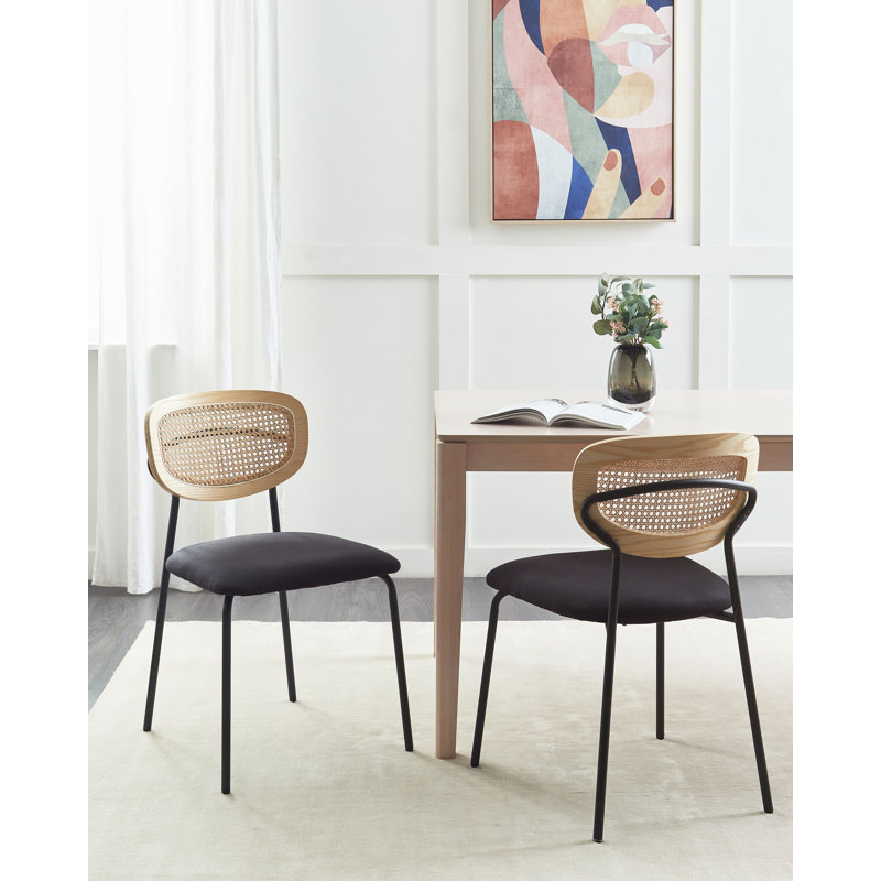 Altonette 19.29cm H Polyester Upholstered Full Back Side Chair, Black