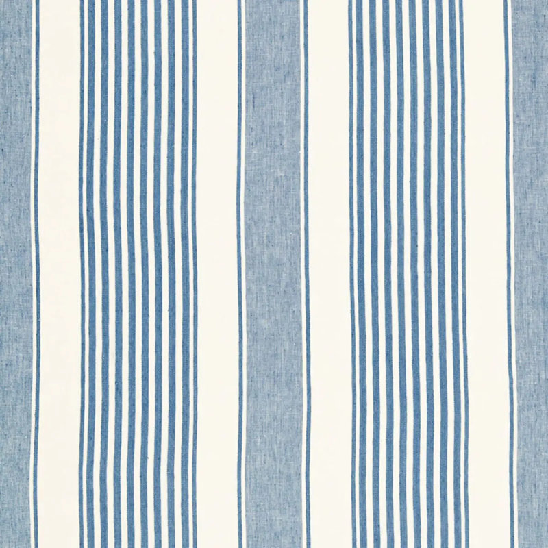 Summerville Linen Stripe Fabric, Ocean